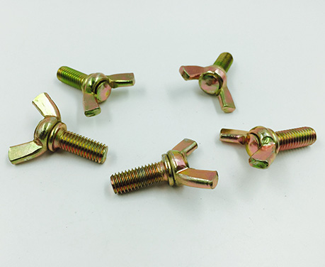 Yellow Zinc plated wing bolt
