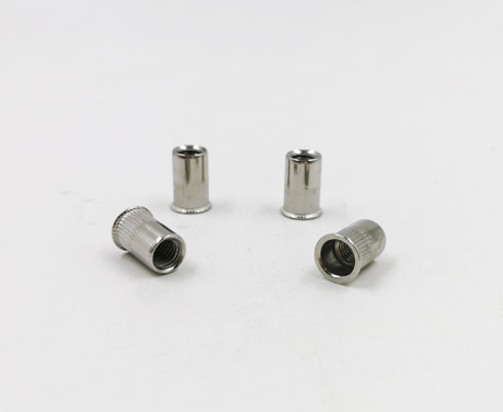 Countersunk head knurled body open end 